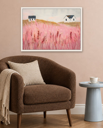 Wheat Field at Dusk - white frame in a room