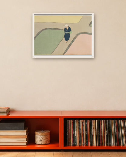 Kamisaka Sekka - Flowers of a Hundred Worlds (Momoyogusa): Spring Field (Haru no tanomo) - white frame in a room