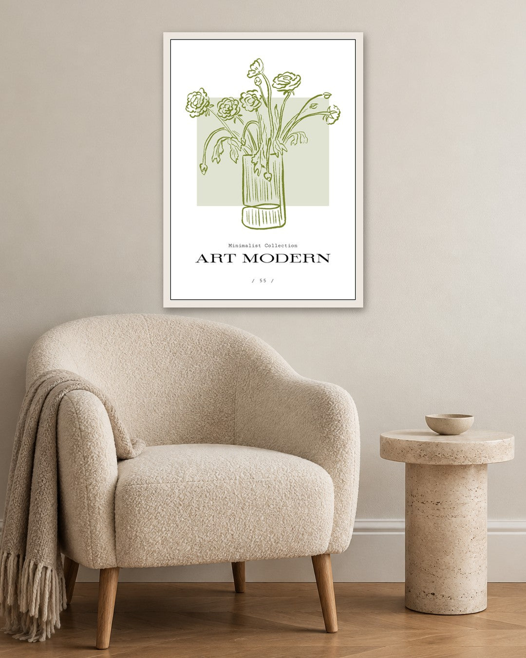 SENT Studio - Blooming Flowers Poster No. 55 - white frame in a room