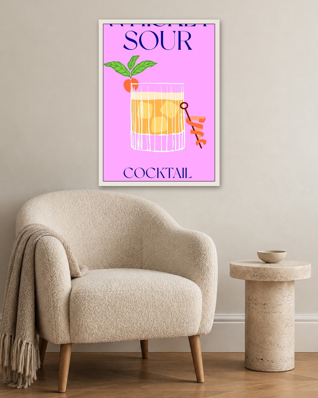 SENT Studio - Cocktail Poster No. 21 - white frame in a room