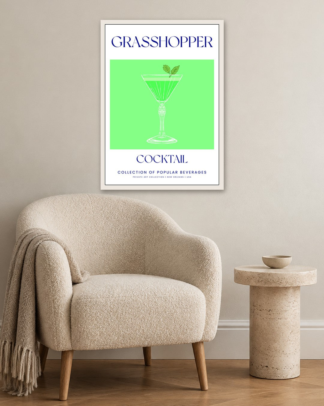 SENT Studio - Cocktail Poster No. 39 - white frame in a room