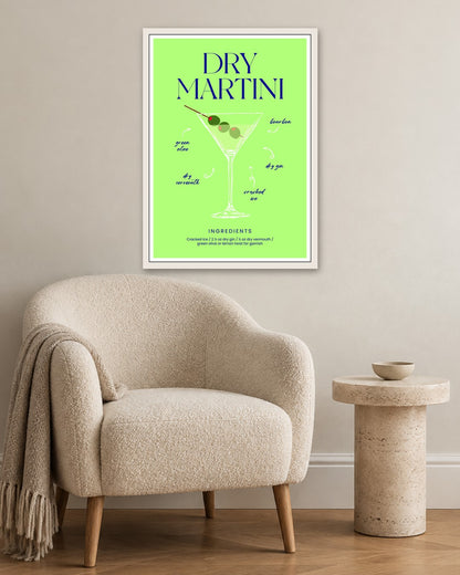 SENT Studio - Cocktail Poster No. 50 - white frame in a room