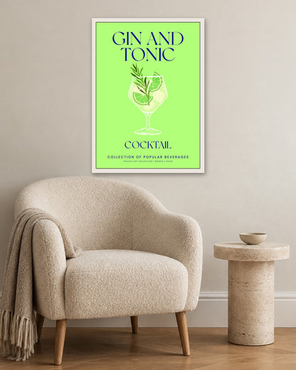 SENT Studio - Cocktail Poster No. 26 - white frame in a room