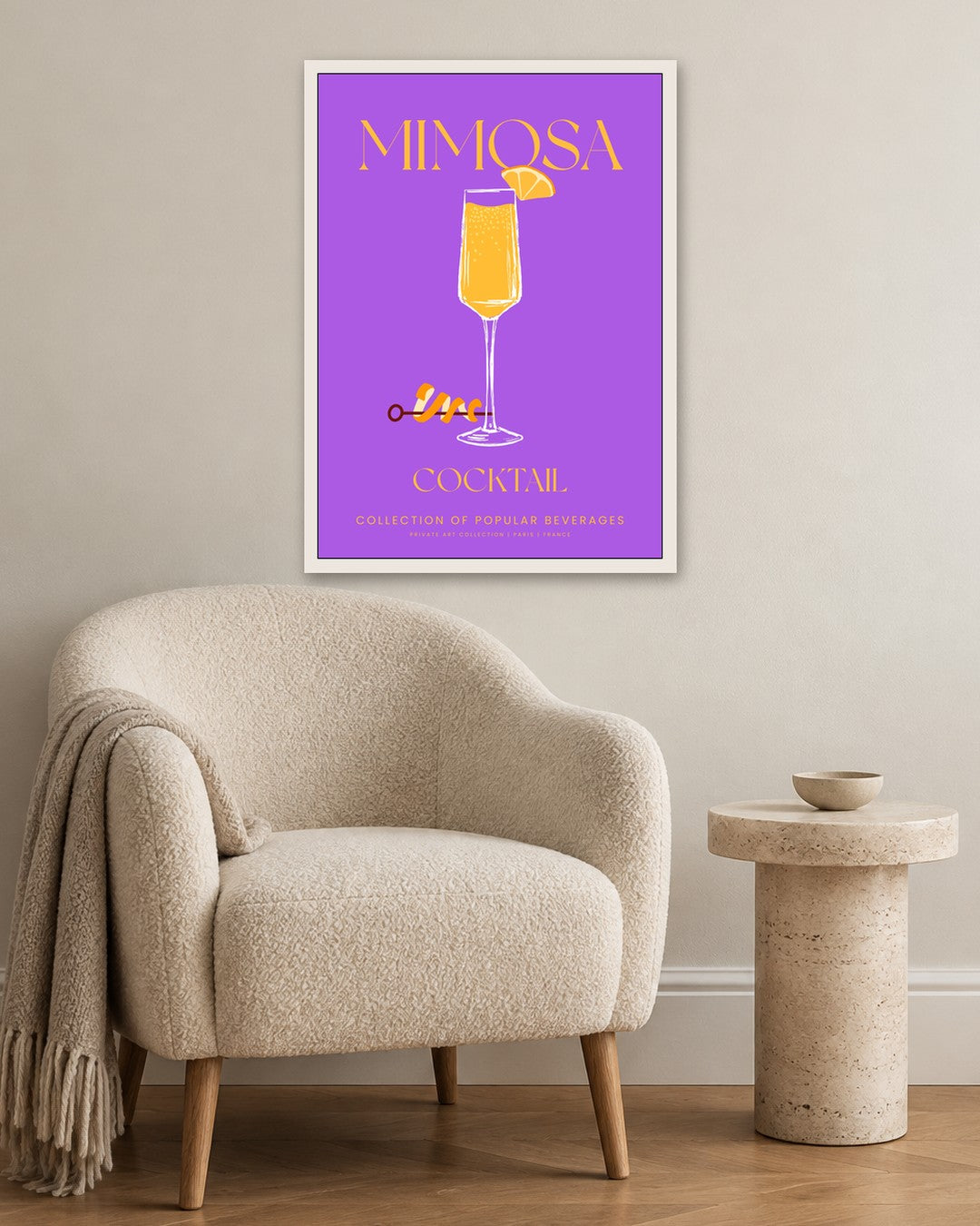 SENT Studio - Cocktail Poster No. 24 - white frame in a room