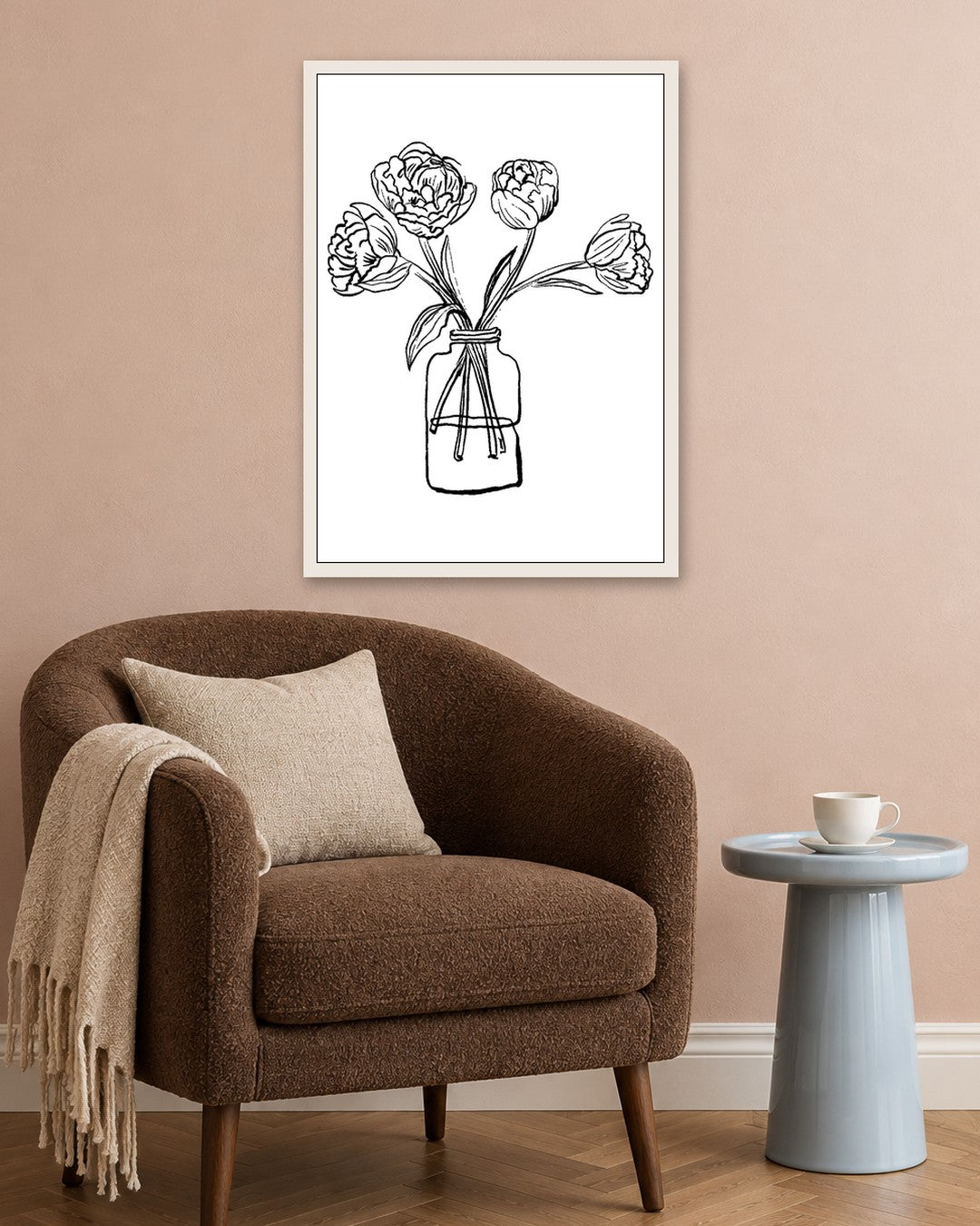 SENT Studio - Blooming Flowers Poster No. 31 - white frame in a room
