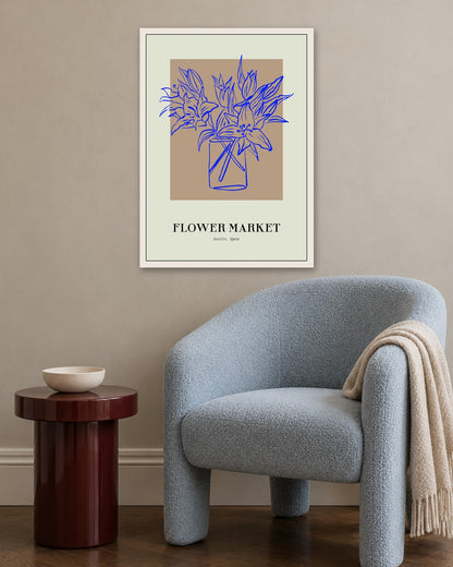SENT Studio - Blooming Flowers Poster No. 59 - white frame in a room
