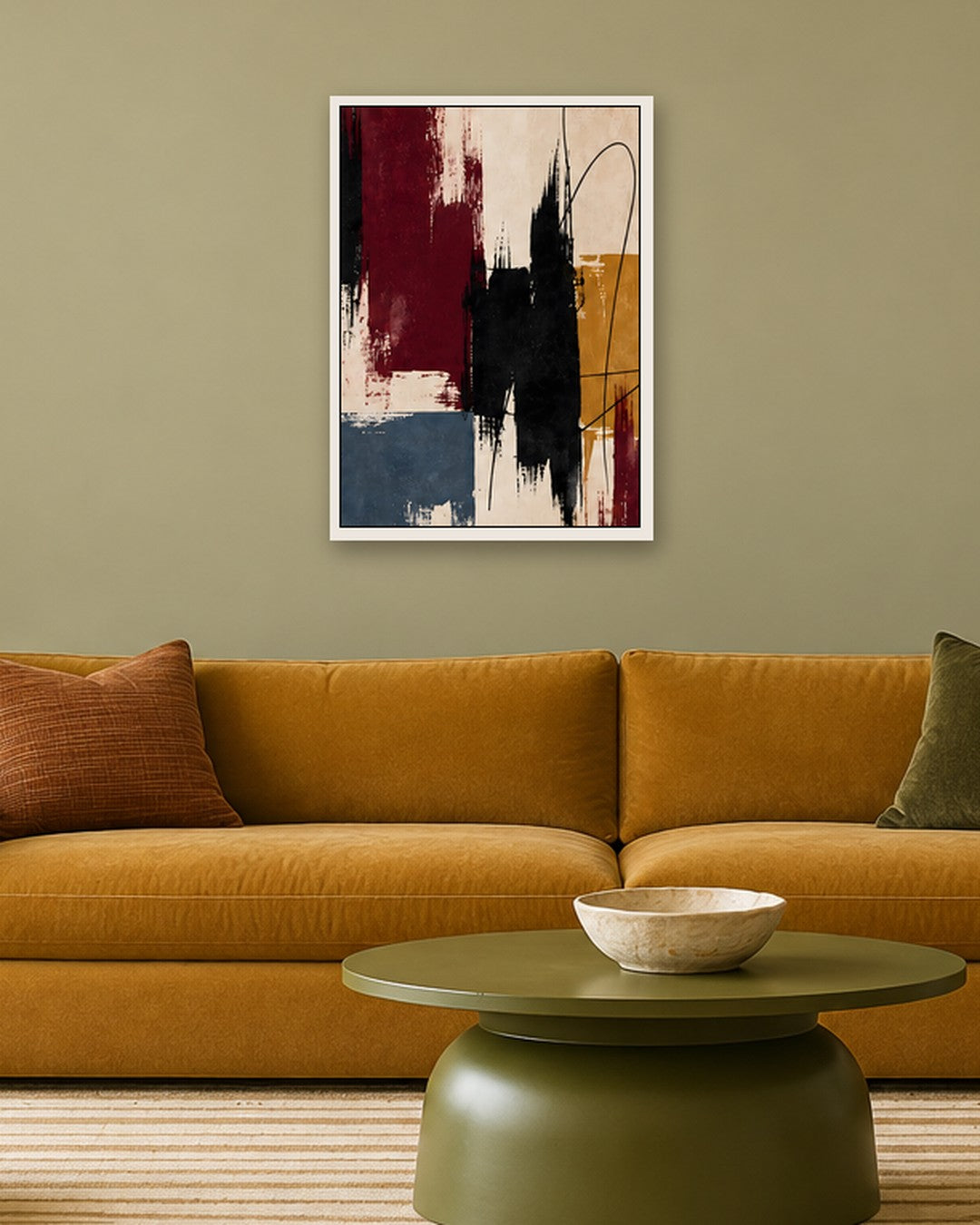 Hilary Ward - Ink and Ochre - white frame in a room