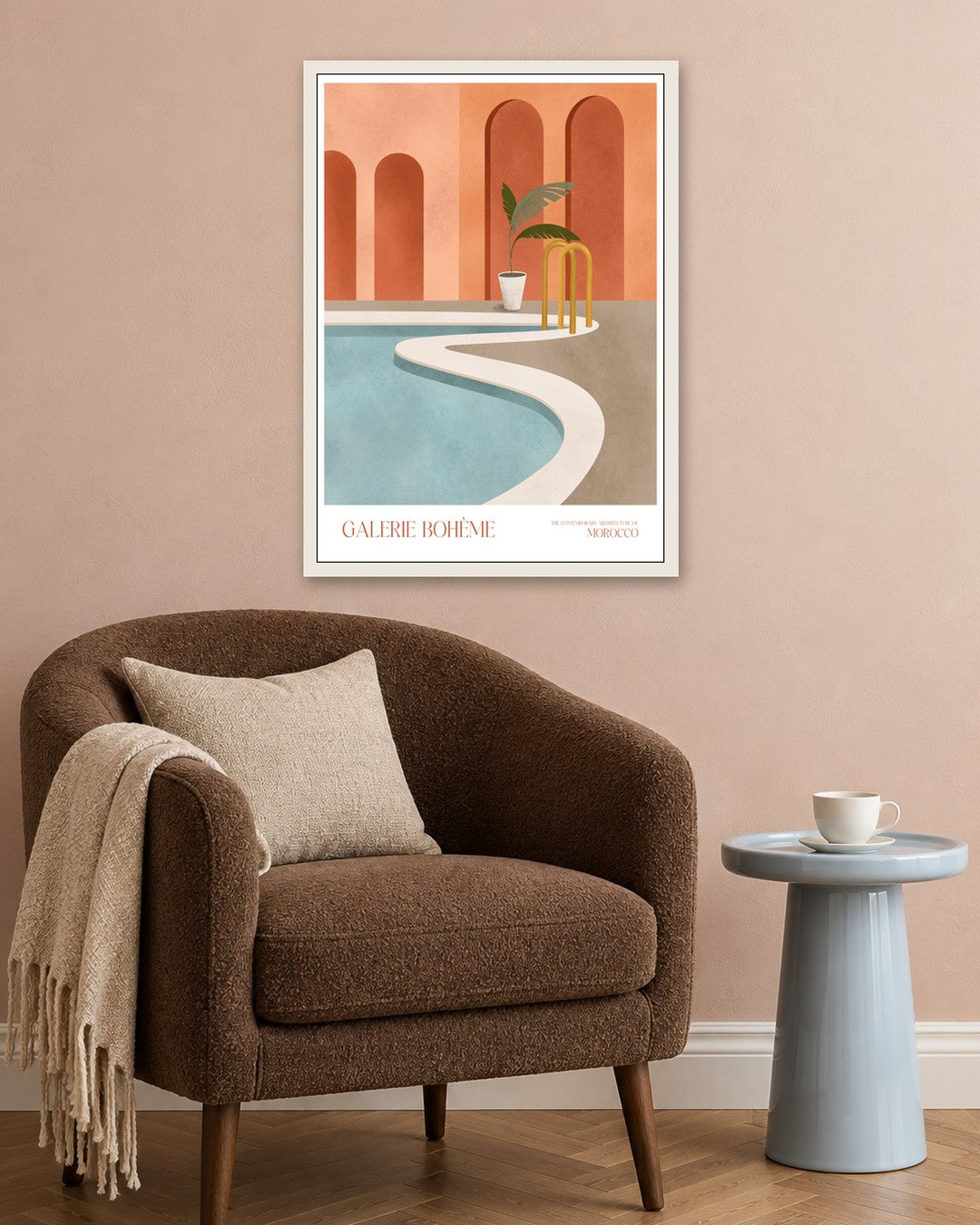 SENT Studio - Poolside Arches - white frame in a room