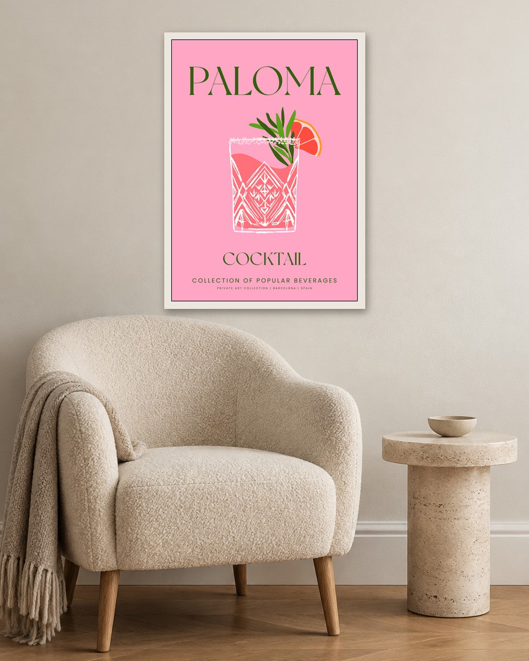 SENT Studio - Cocktail Poster No. 6 - white frame in a room
