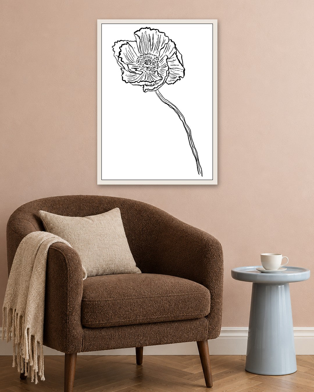 SENT Studio - Blooming Flowers Poster No. 32 - white frame in a room