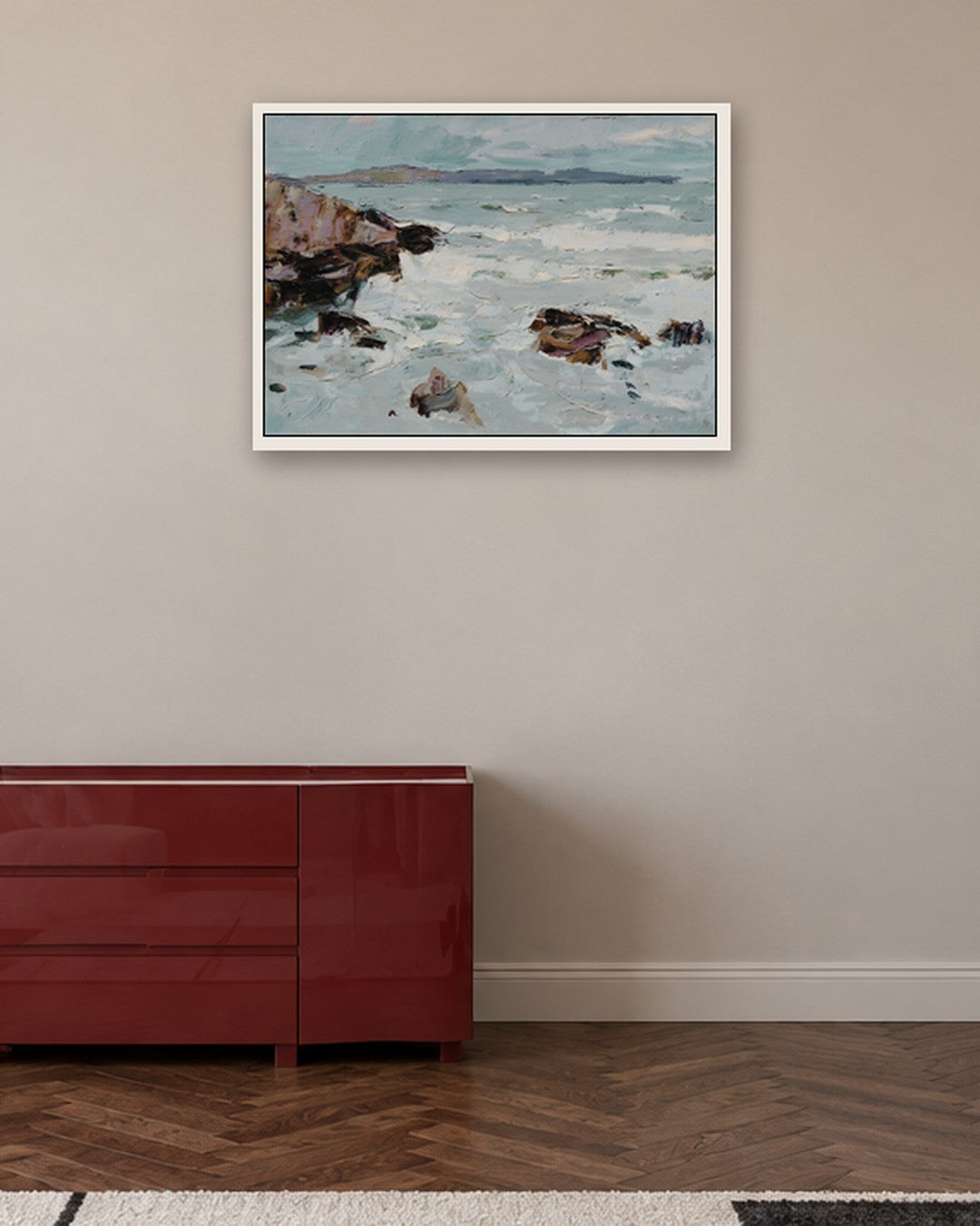 Coastal Rocks - white frame in a room
