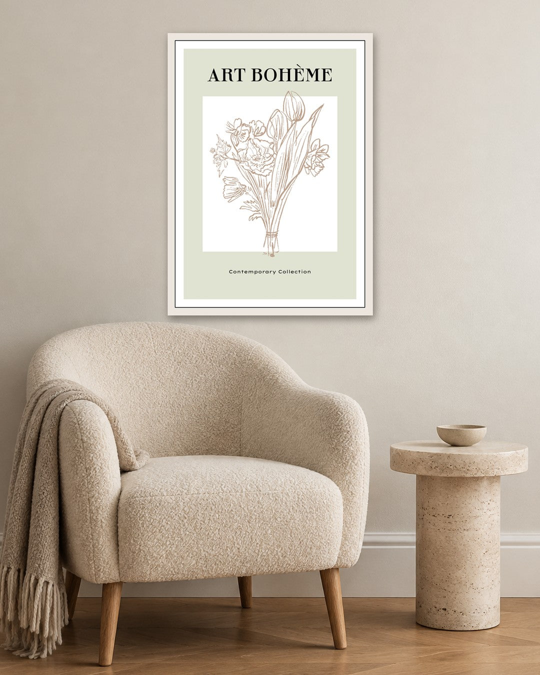 SENT Studio - Blooming Flowers Poster No. 39 - white frame in a room
