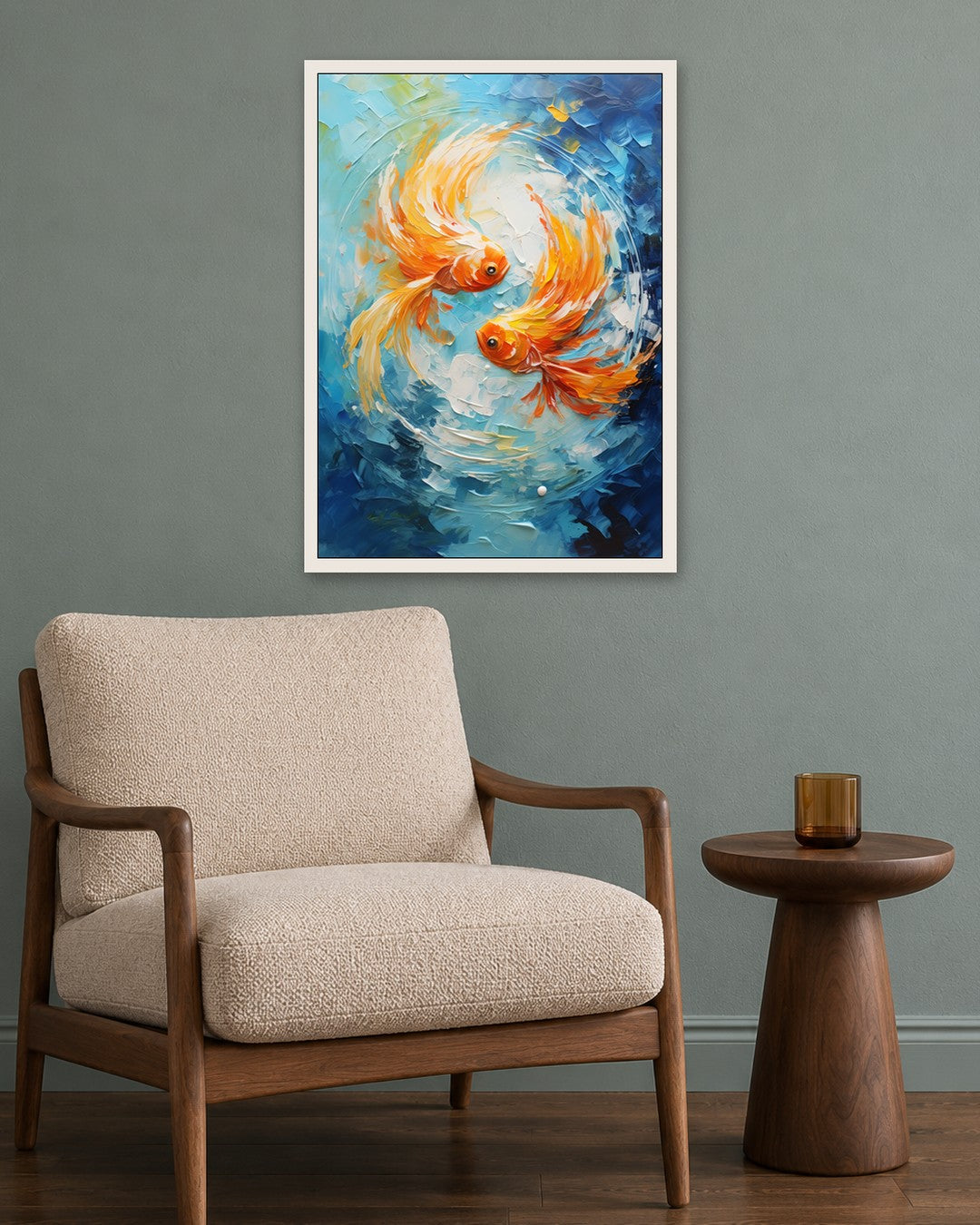 SENT Studio - Goldfish - white frame in a room
