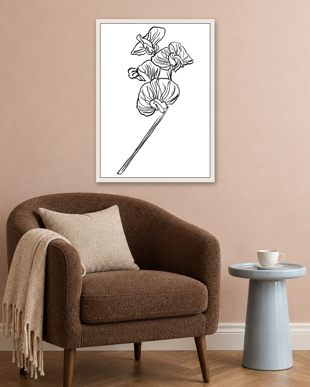 SENT Studio - Blooming Flowers Poster No. 27 - white frame in a room