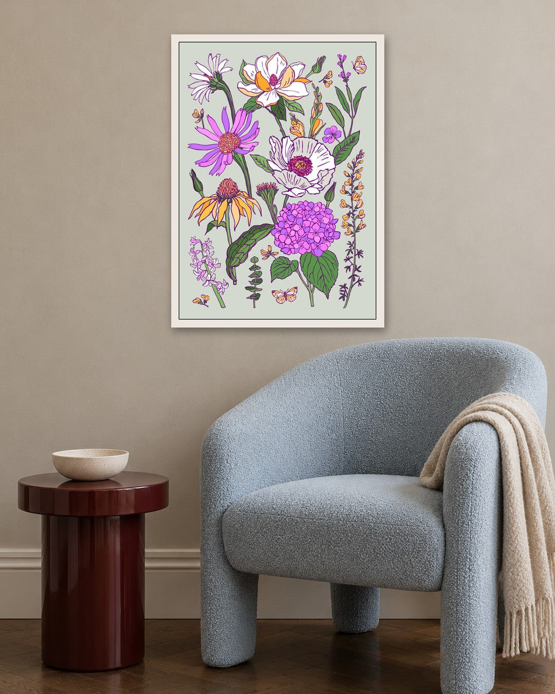 SENT Studio - Flower Poster No. 7 - white frame in a room