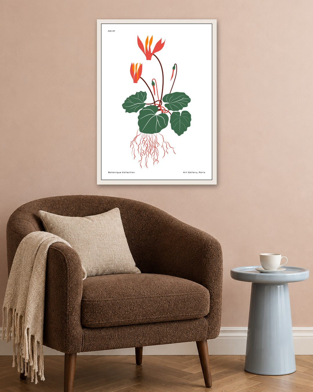 SENT Studio - Botanical Poster No. 23 - white frame in a room