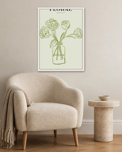 SENT Studio - Blooming Flowers Poster No. 31 - white frame in a room