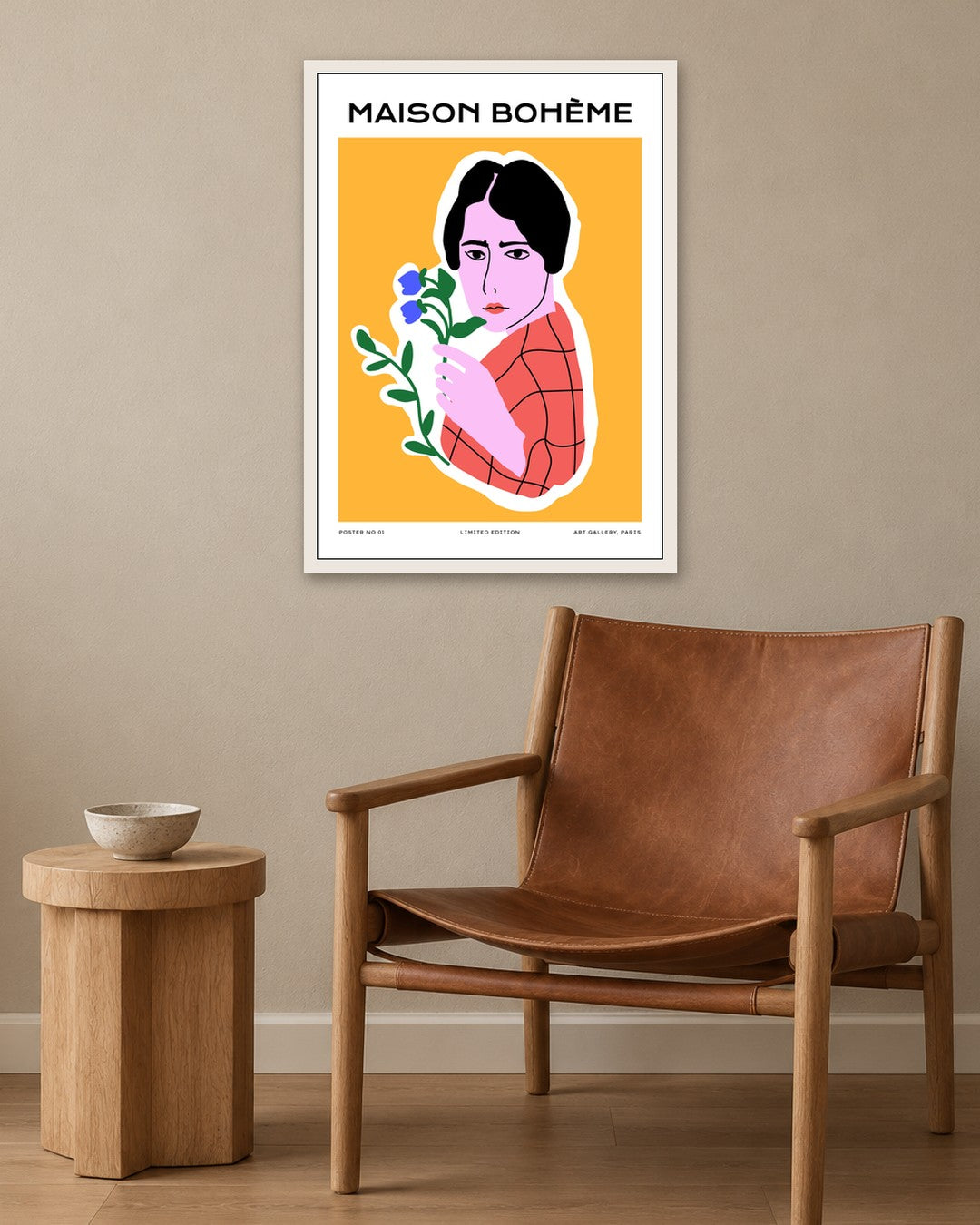 SENT Studio - Aesthetic Poster No. 1 - white frame in a room