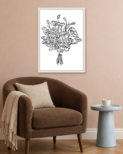 SENT Studio - Blooming Flowers Poster No. 18 - white frame in a room