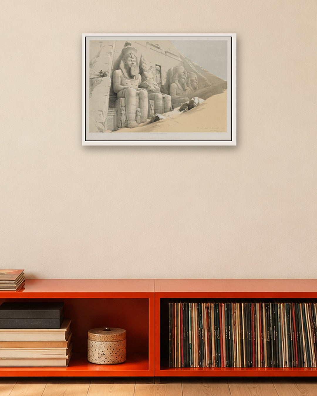 Louis Haghe - Egypt and Nubia, Volume I: The Great Temple of Aboo-Simble, Nubia - white frame in a room