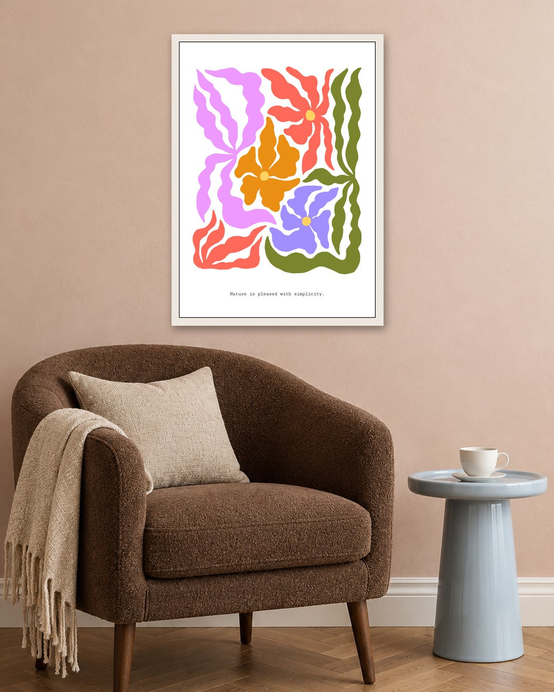 SENT Studio - Blooming Flowers Poster No. 12 - white frame in a room