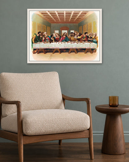 Leonardo da Vinci - The Last Supper - white frame in a room