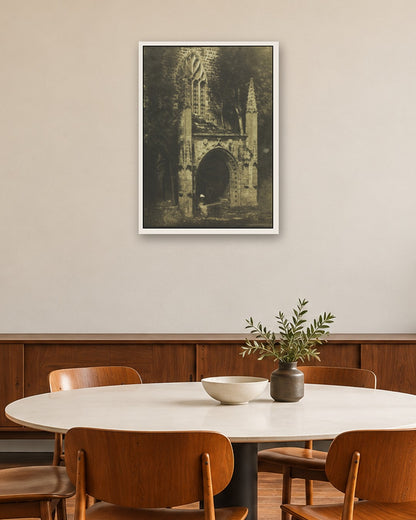 Louis-Rémy Robert - Fountain of Notre-Dame at Saint-Brieuc, Brittany - white frame in a room
