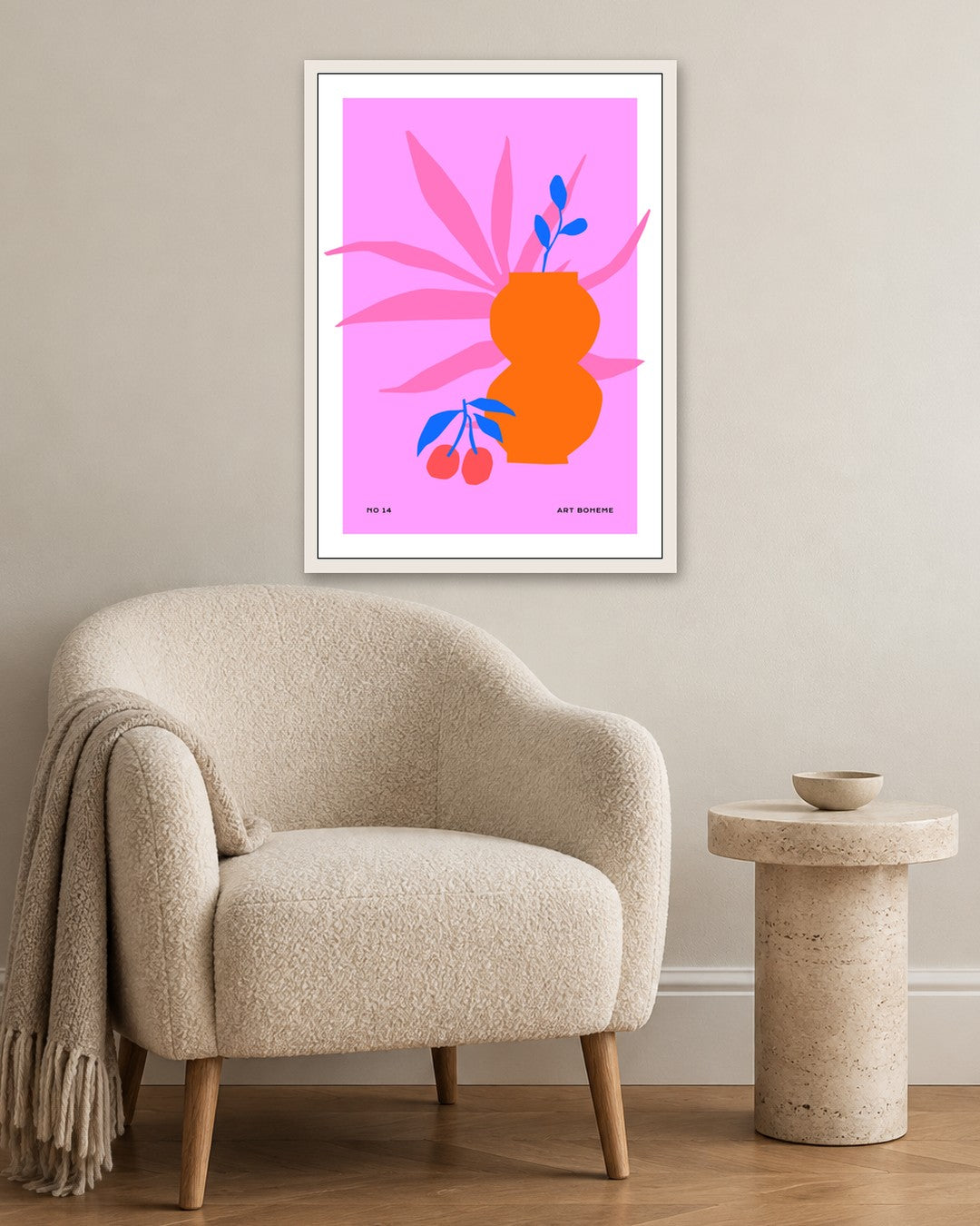 SENT Studio - Abstract Poster No. 6 - white frame in a room
