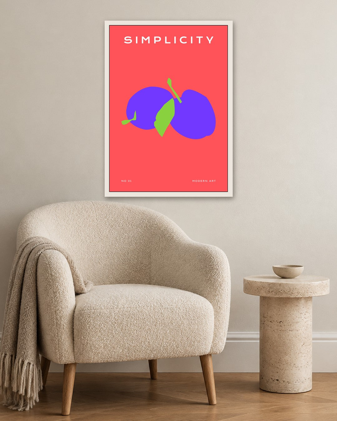 SENT Studio - Abstract Poster No. 63 - white frame in a room