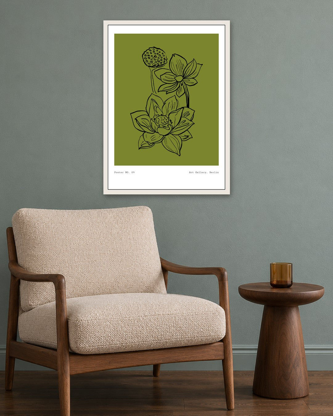 SENT Studio - Blooming Flowers Poster No. 9 - white frame in a room