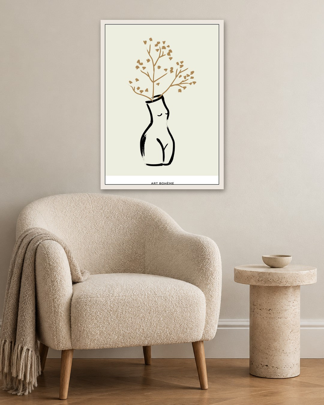 SENT Studio - Bohemian Poster No. 73 - white frame in a room