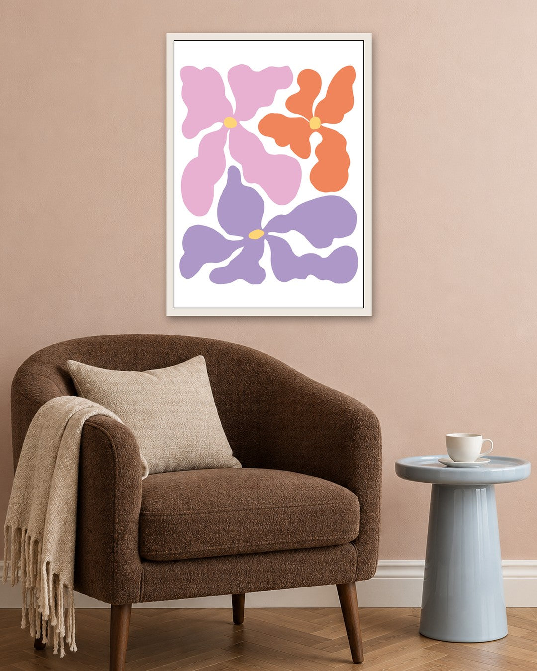 SENT Studio - Blooming Flowers Poster No. 39 - white frame in a room