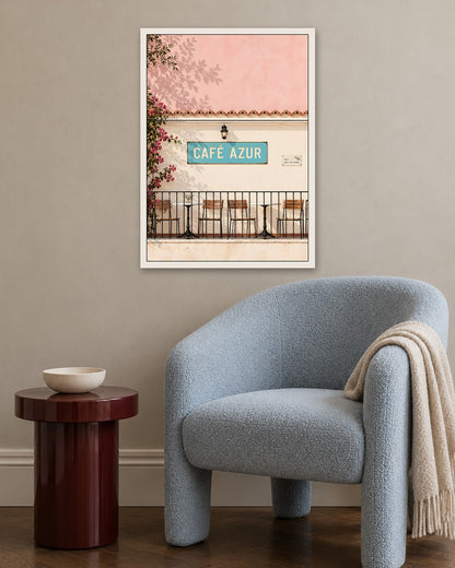 John Smart - Cafe Azur - white frame in a room