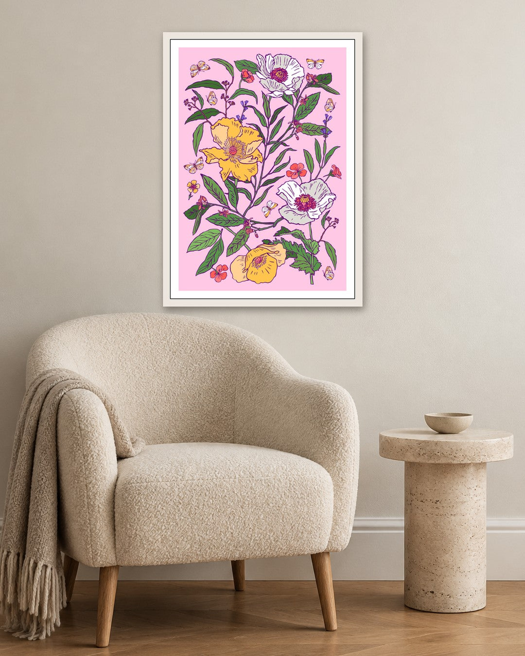 SENT Studio - Flower Poster No. 5 - white frame in a room