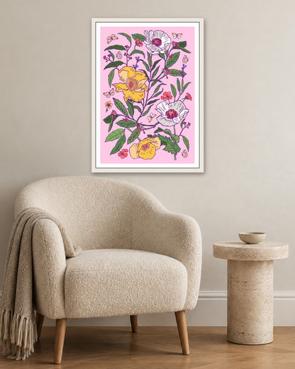 SENT Studio - Flower Poster No. 5 - white frame in a room