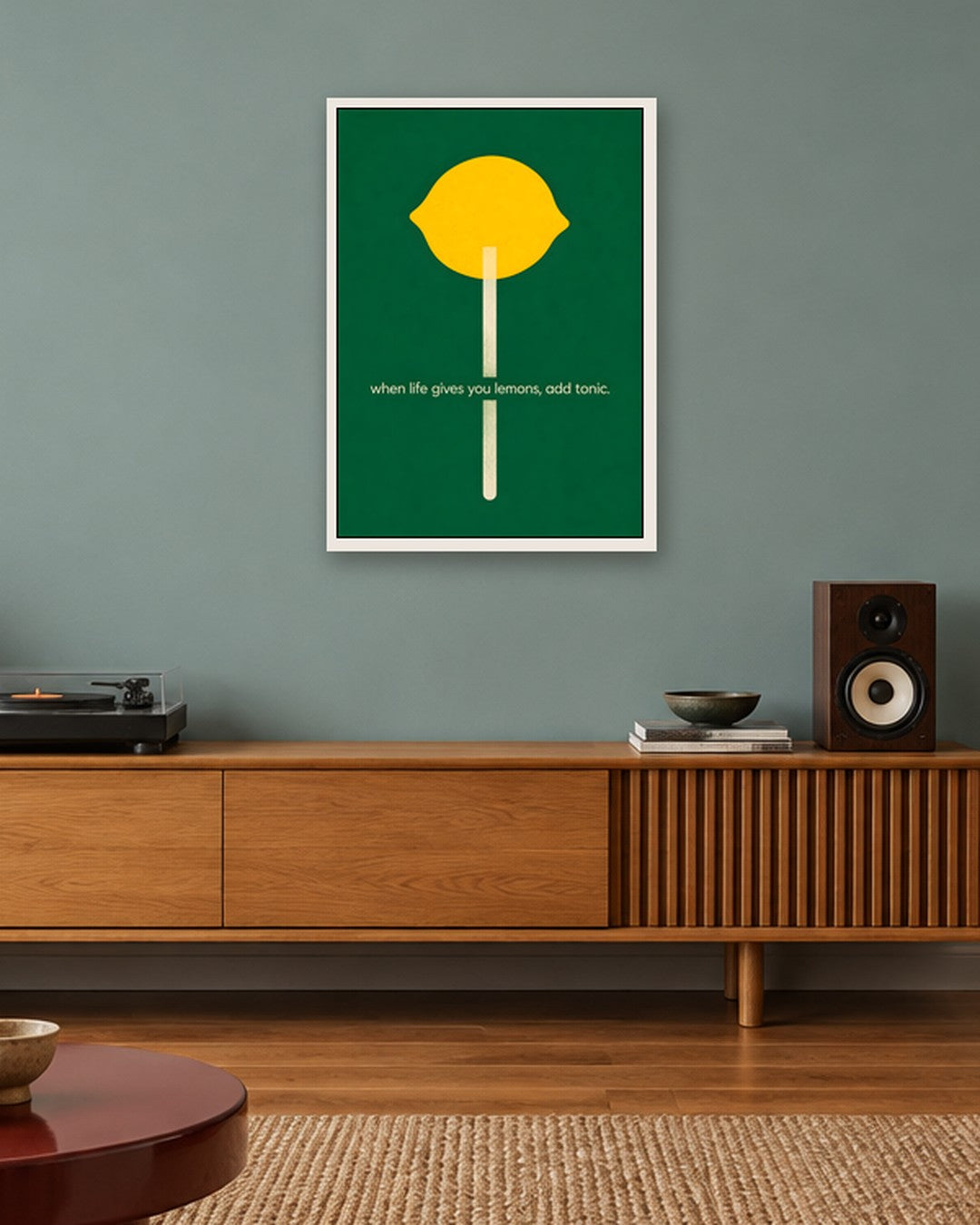 Felicity Hastings - Lemon Tonic - white frame in a room