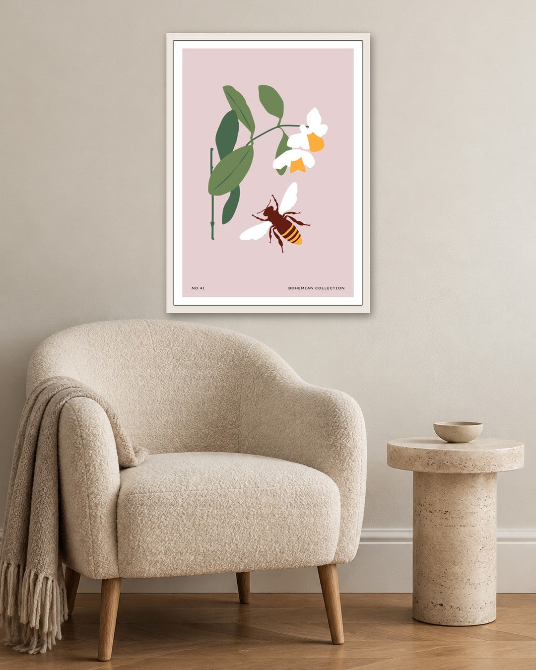 SENT Studio - Botanical Poster No. 38 - white frame in a room