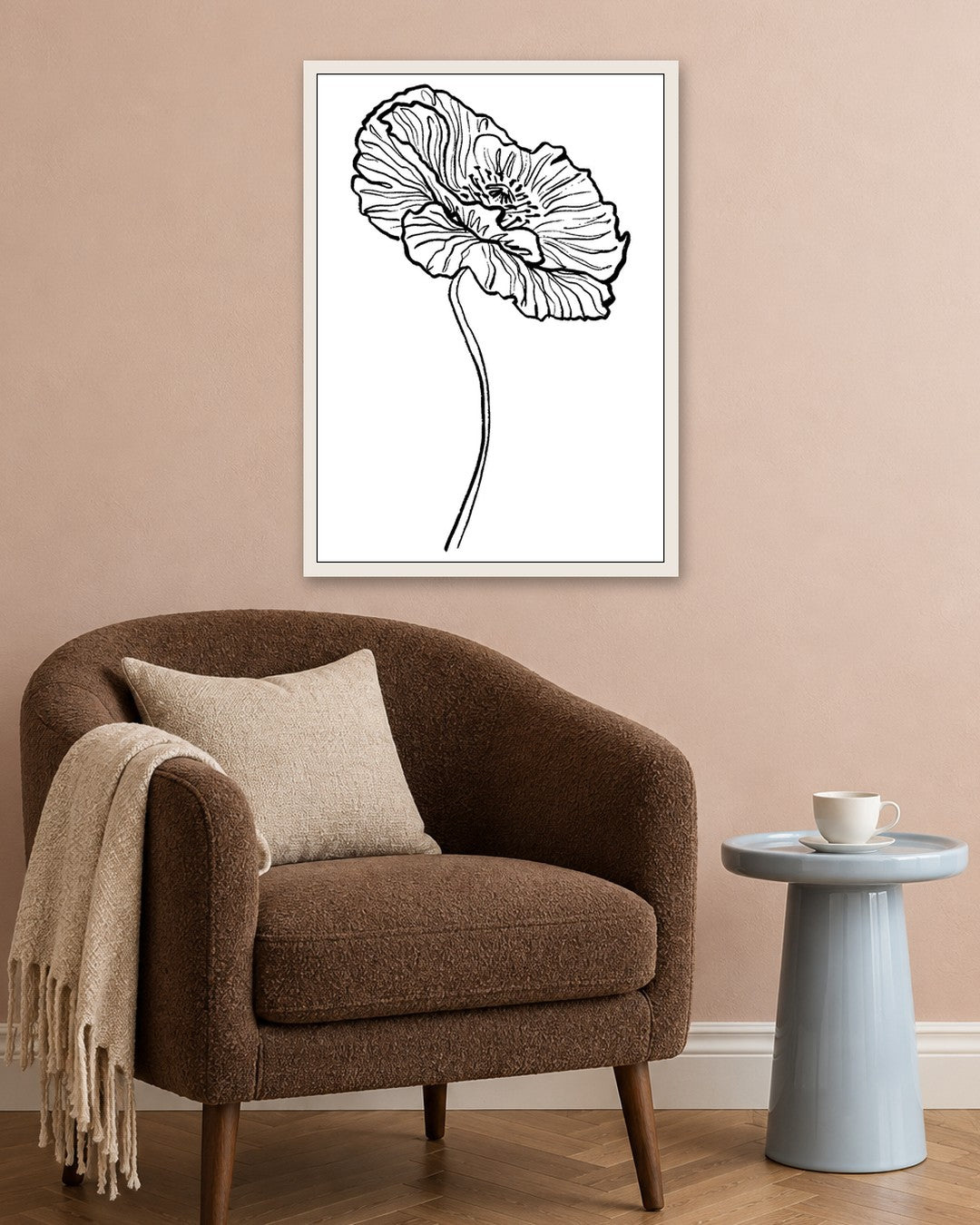SENT Studio - Blooming Flowers Poster No. 7 - white frame in a room