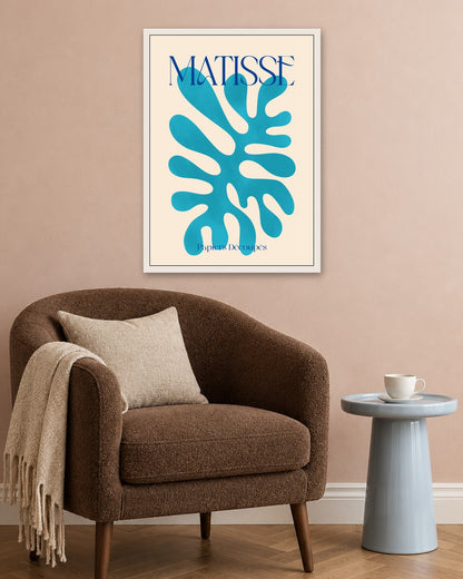 SENT Studio - Turquoise Algae Cut-out - white frame in a room