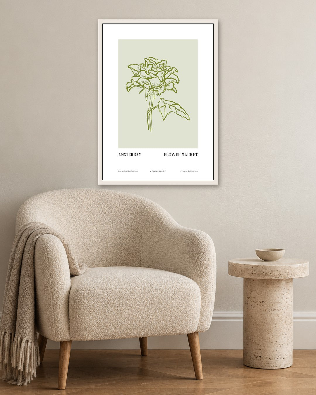 SENT Studio - Blooming Flowers Poster No. 42 - white frame in a room