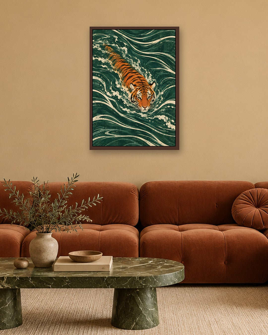 Gracie Cole - Tiger Tide - dark oak frame in a room