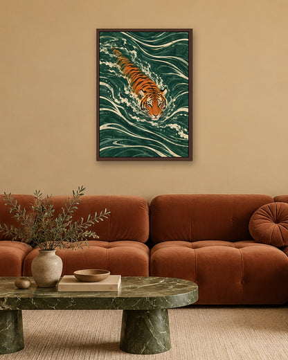 Gracie Cole - Tiger Tide - dark oak frame in a room