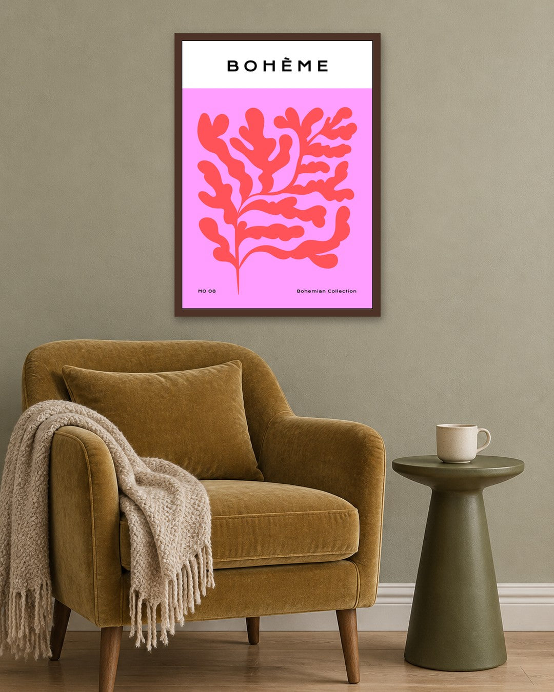 SENT Studio - Abstract Poster No. 9 - dark oak frame in a room