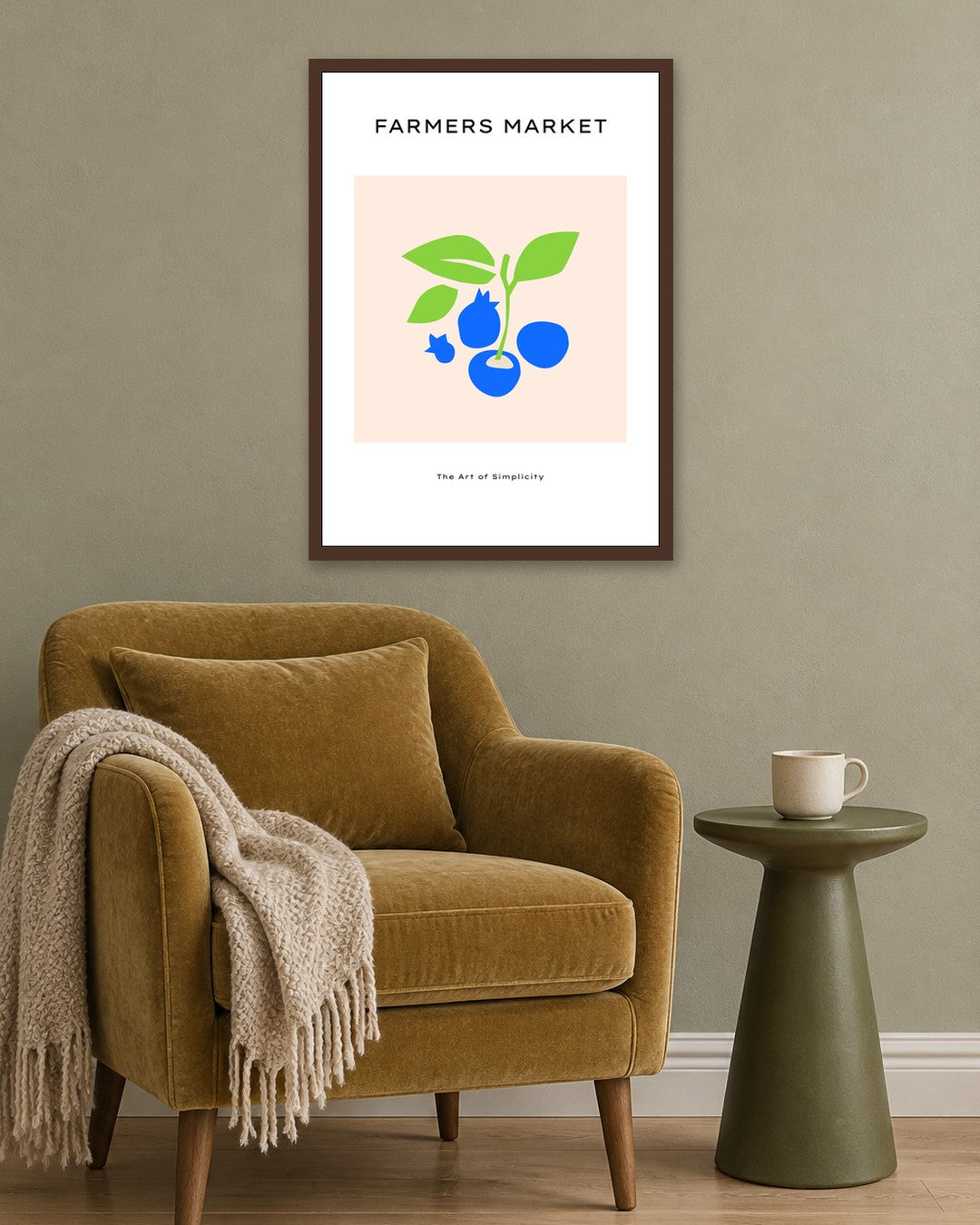 SENT Studio - Abstract Poster No. 61 - dark oak frame in a room