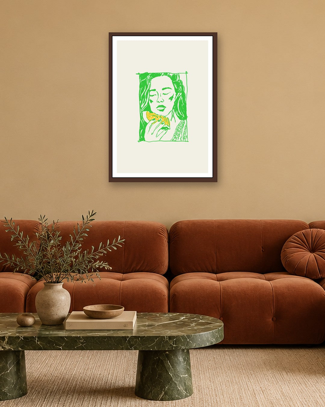SENT Studio - Cravings Poster No. 52 - dark oak frame in a room