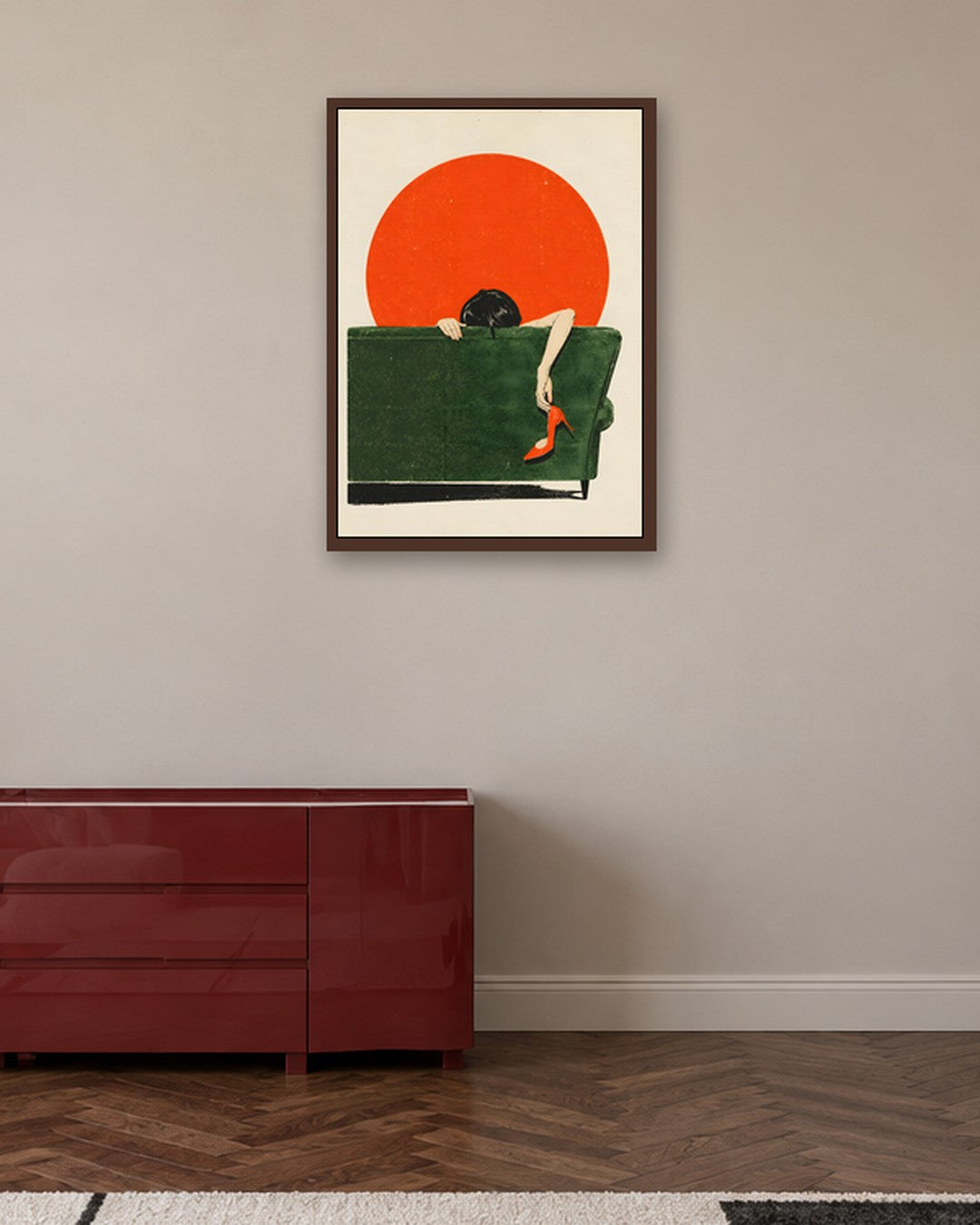 Felicity Hastings - Sunset Sofa - dark oak frame in a room