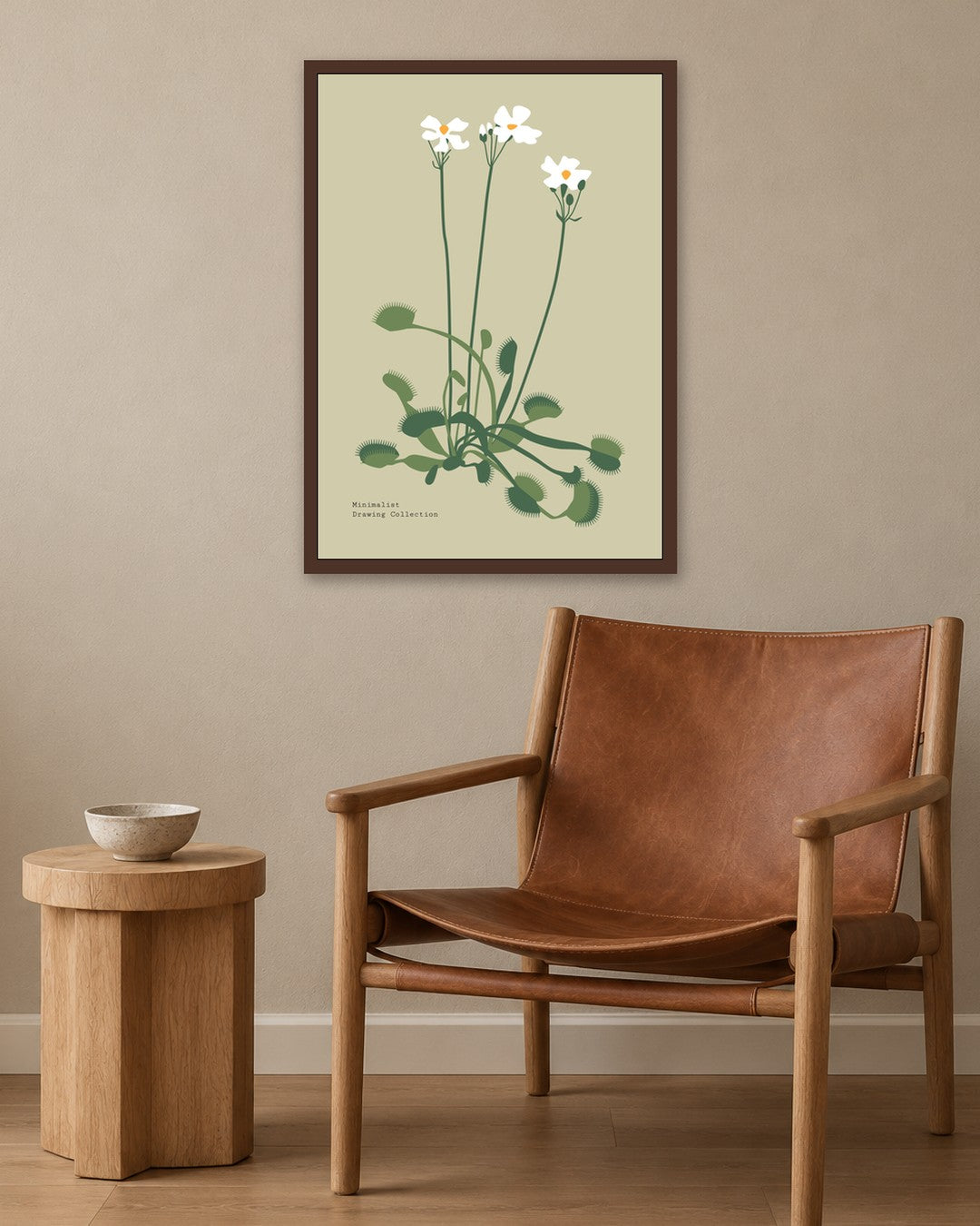 SENT Studio - Botanical Poster No. 45 - dark oak frame in a room