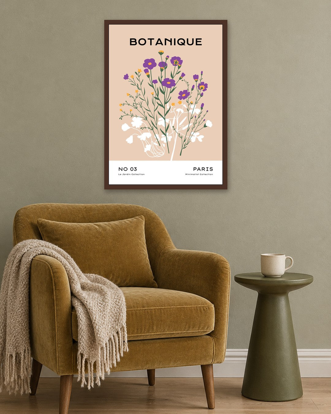 SENT Studio - Botanical Poster No. 2 - dark oak frame in a room