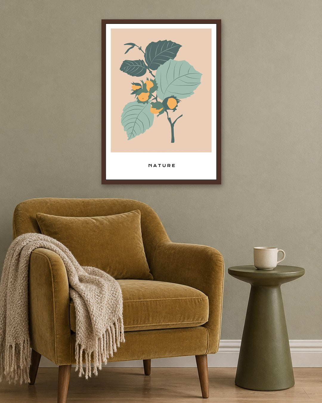 SENT Studio - Botanical Poster No. 69 - dark oak frame in a room