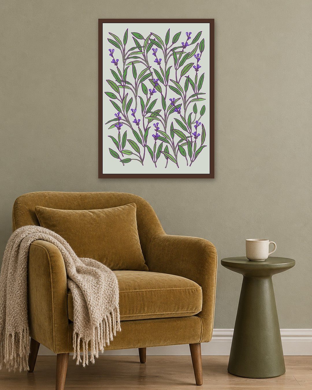 SENT Studio - Flower Poster No. 4 - dark oak frame in a room